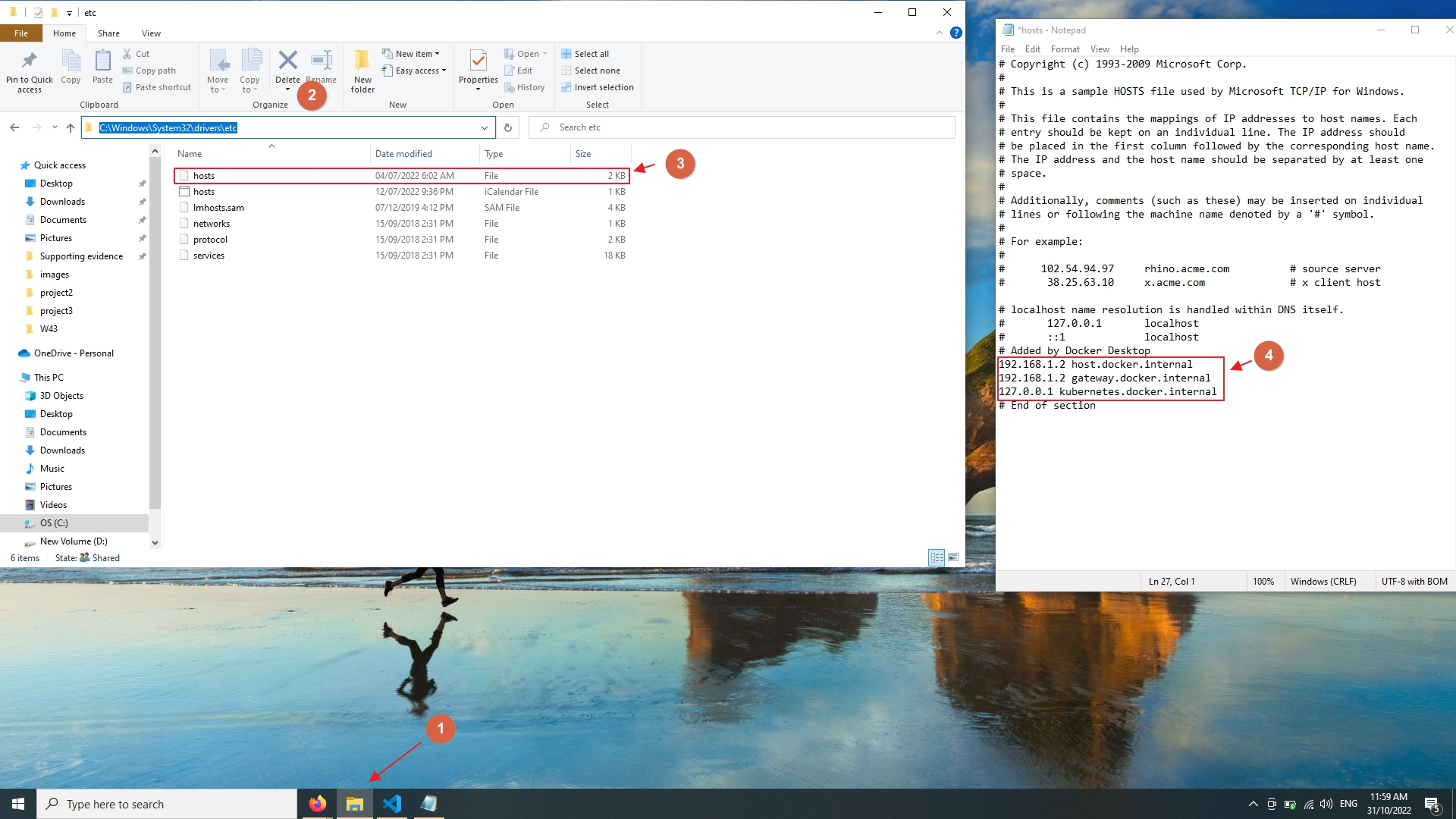 Windows edit etc hosts file