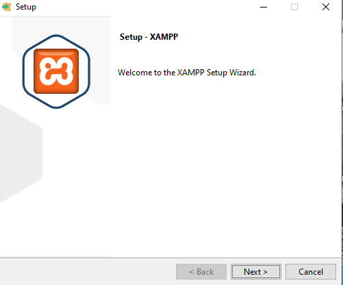 XAMPP setup wizard initial screen